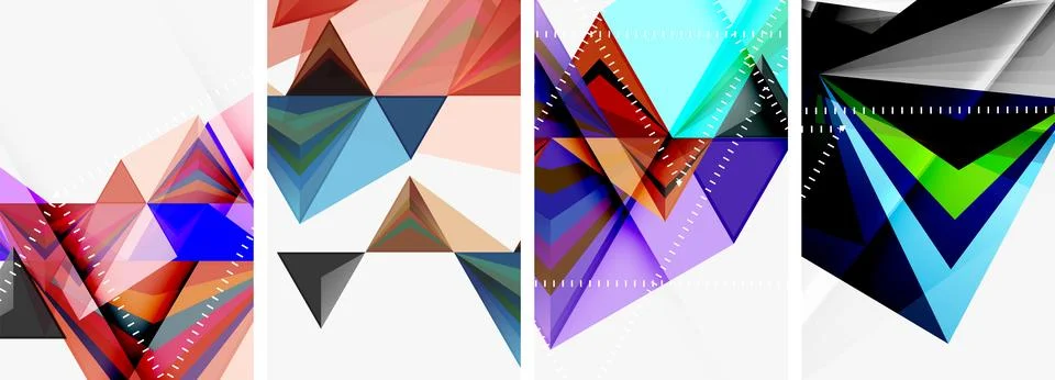 Minimalist triangular geometric clean concept posters for wallpaper, business Stock Illustration