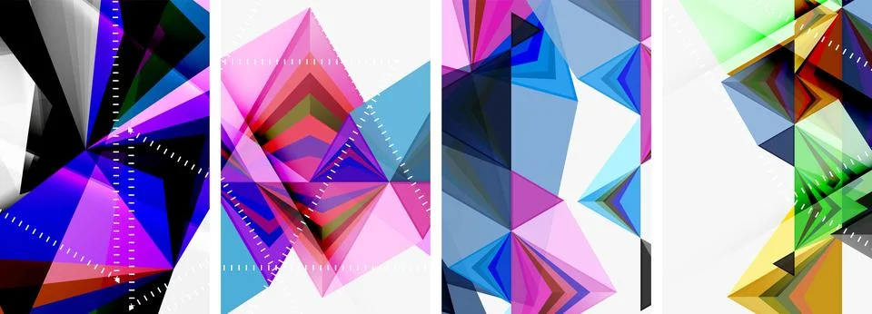 Minimalist triangular geometric clean concept posters for wallpaper, business Stock Illustration