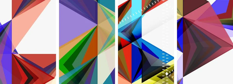 Minimalist triangular geometric clean concept posters for wallpaper, business Stock Illustration