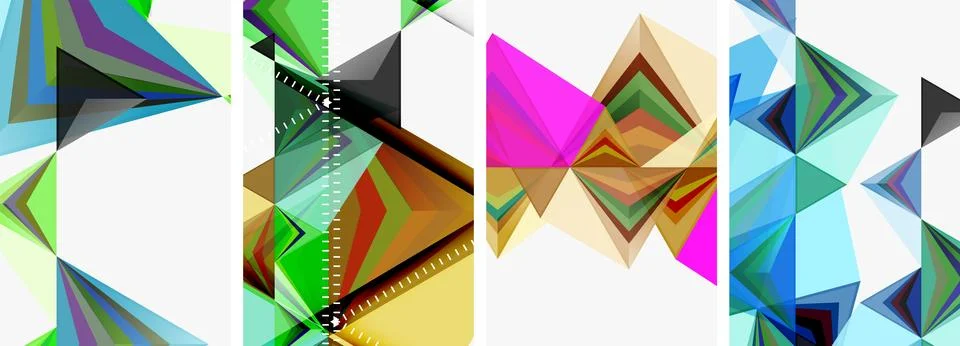 Minimalist triangular geometric clean concept posters for wallpaper, business Stock Illustration