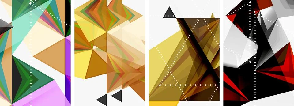 Minimalist triangular geometric clean concept posters for wallpaper, business Stock Illustration