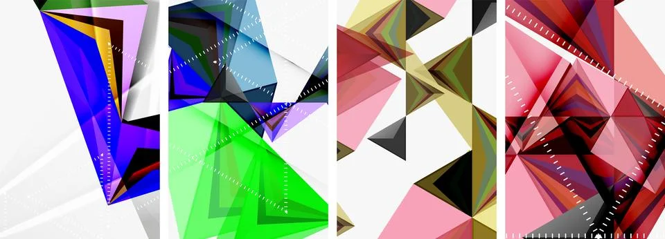 Minimalist triangular geometric clean concept posters for wallpaper, business Stock Illustration