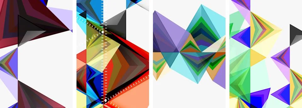 Minimalist triangular geometric clean concept posters for wallpaper, business Stock Illustration
