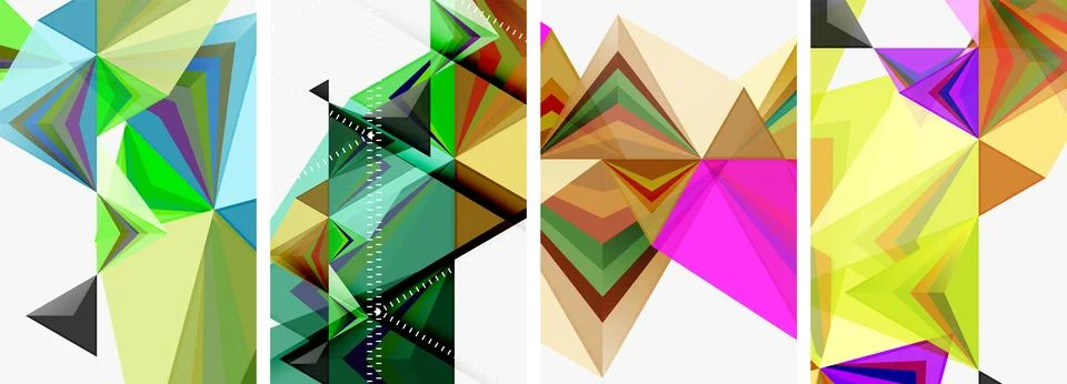 Minimalist triangular geometric clean concept posters for wallpaper, business Illustrazione stock