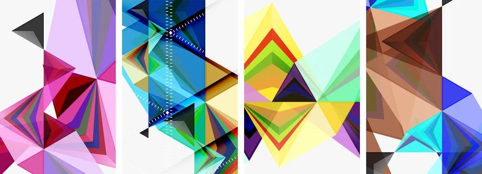 Minimalist triangular geometric clean concept posters for wallpaper, business 스톡 일러스트