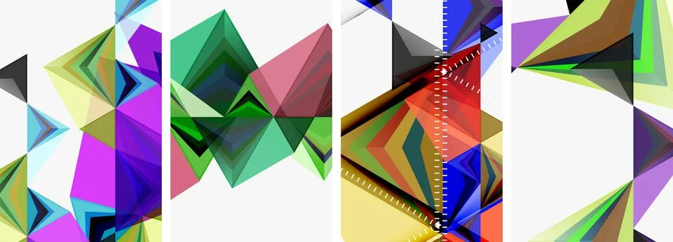 Minimalist triangular geometric clean concept posters for wallpaper, business Stock Illustration