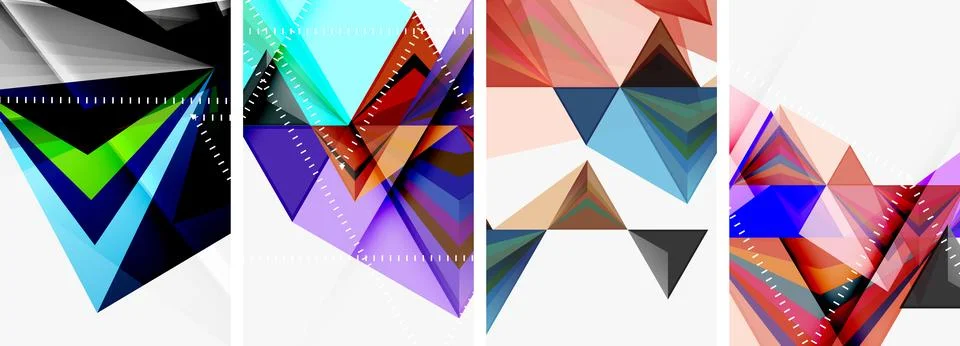 Minimalist triangular geometric clean concept posters for wallpaper, business Stock Illustration
