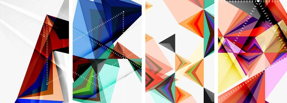 Minimalist triangular geometric clean concept posters for wallpaper, business Illustrazione stock