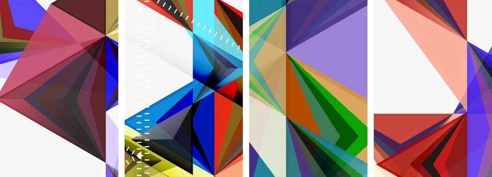 Minimalist triangular geometric clean concept posters for wallpaper, business Stock Illustration