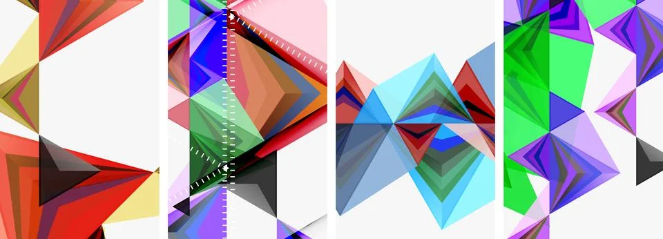 Minimalist triangular geometric clean concept posters for wallpaper, business Stock Illustration
