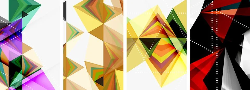 Minimalist triangular geometric clean concept posters for wallpaper, business Stock Illustration