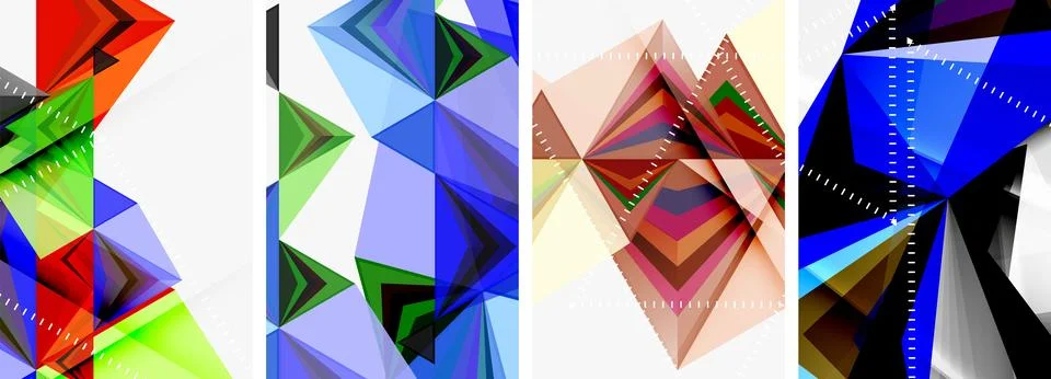 Minimalist triangular geometric clean concept posters for wallpaper, business Stock Illustration