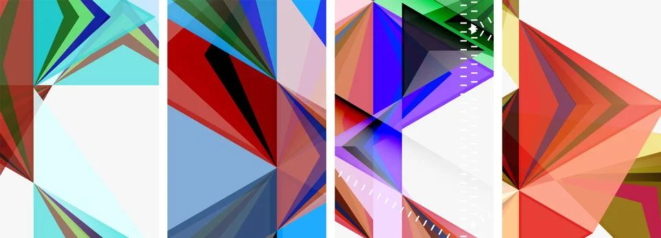 Minimalist triangular geometric clean concept posters for wallpaper, business Stock Illustration