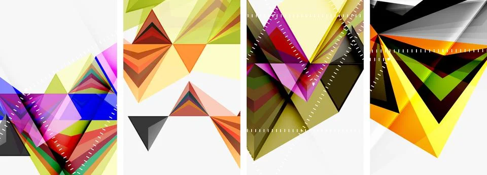 Minimalist triangular geometric clean concept posters for wallpaper, business Stock Illustration