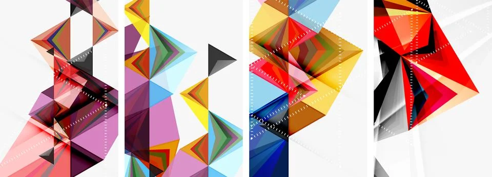 Minimalist triangular geometric clean concept posters for wallpaper, business Stock Illustration
