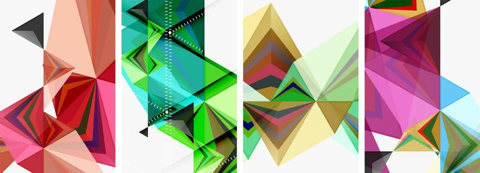 Minimalist triangular geometric clean concept posters for wallpaper, business Stock Illustration