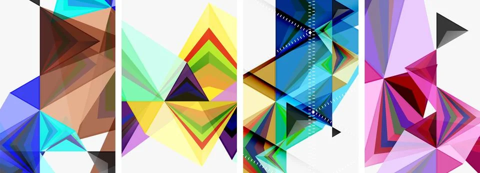 Minimalist triangular geometric clean concept posters for wallpaper, business 스톡 일러스트