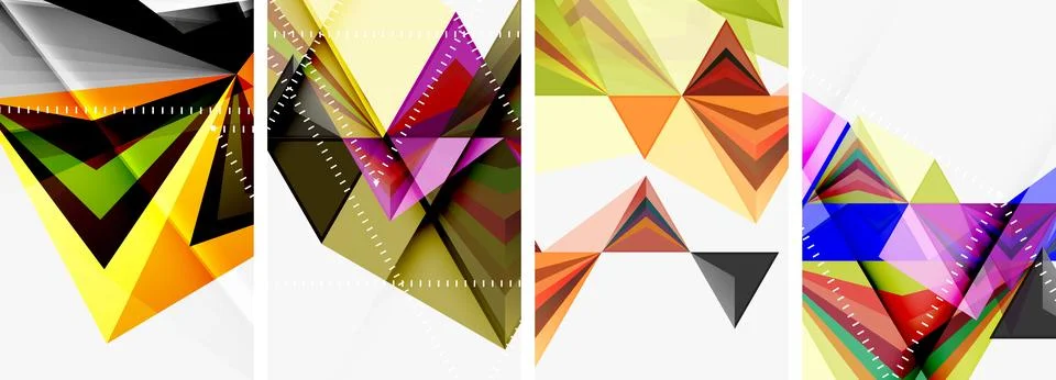 Minimalist triangular geometric clean concept posters for wallpaper, business Stock Illustration
