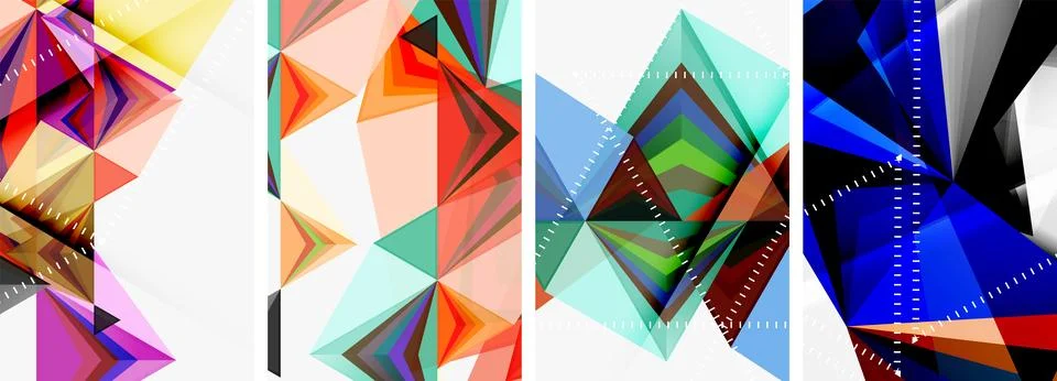 Minimalist triangular geometric clean concept posters for wallpaper, business Stock Illustration