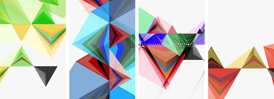 Minimalist triangular geometric clean concept posters for wallpaper, business Stock Illustration