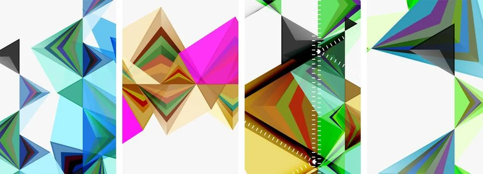Minimalist triangular geometric clean concept posters for wallpaper, business Stock Illustration
