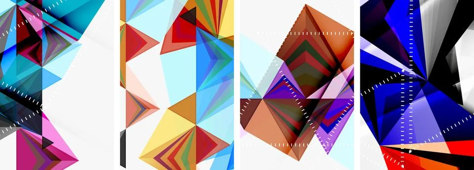 Minimalist triangular geometric clean concept posters for wallpaper, business Stock Illustration