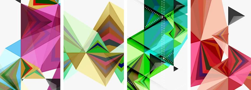 Minimalist triangular geometric clean concept posters for wallpaper, business Stock Illustration