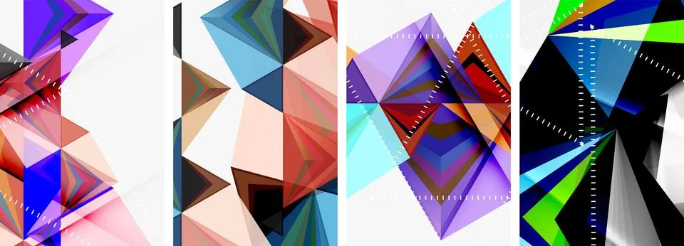Minimalist triangular geometric clean concept posters for wallpaper, business Stock Illustration