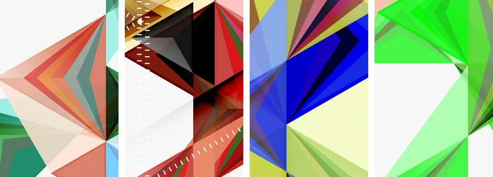 Minimalist triangular geometric clean concept posters for wallpaper, business Stock Illustration