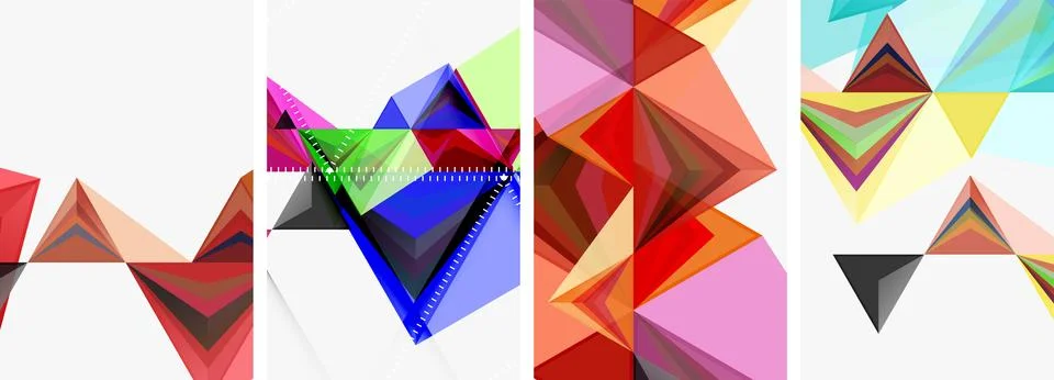 Minimalist triangular geometric clean concept posters for wallpaper, business Stock Illustration