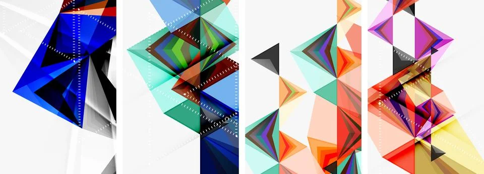 Minimalist triangular geometric clean concept posters for wallpaper, business Stock Illustration