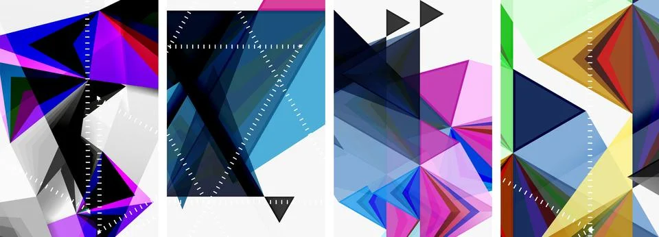 Minimalist triangular geometric clean concept posters for wallpaper, business Stock Illustration