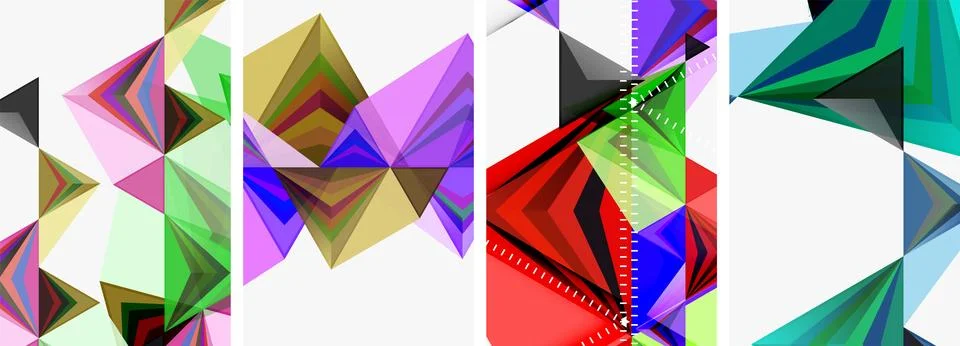 Minimalist triangular geometric clean concept posters for wallpaper, business Illustrazione stock