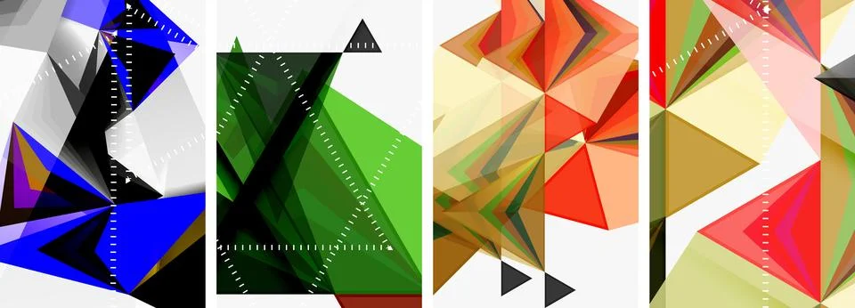 Minimalist triangular geometric clean concept posters for wallpaper, business Stock Illustration