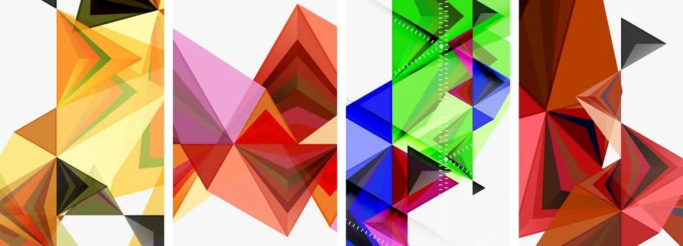 Minimalist triangular geometric clean concept posters for wallpaper, business Stock Illustration