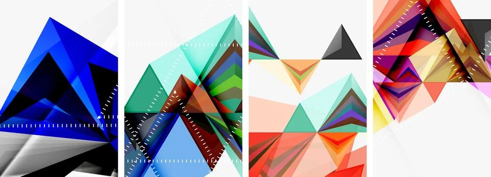 Minimalist triangular geometric clean concept posters for wallpaper, business Stock Illustration