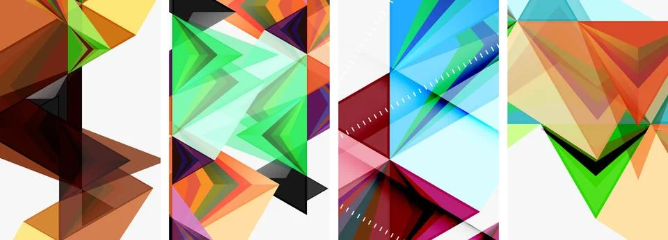 Minimalist triangular geometric clean concept posters for wallpaper, business Stock Illustration