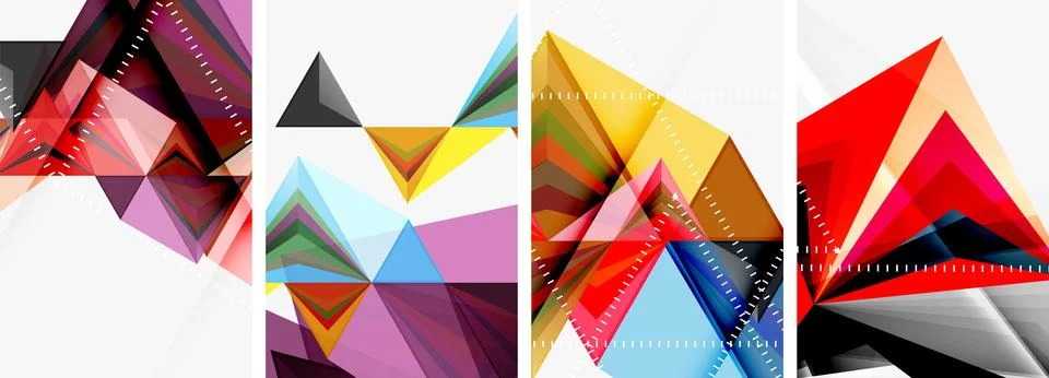 Minimalist triangular geometric clean concept posters for wallpaper, business Stock Illustration