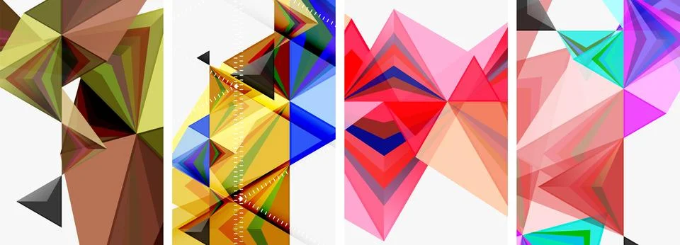 Minimalist triangular geometric clean concept posters for wallpaper, business Stock Illustration