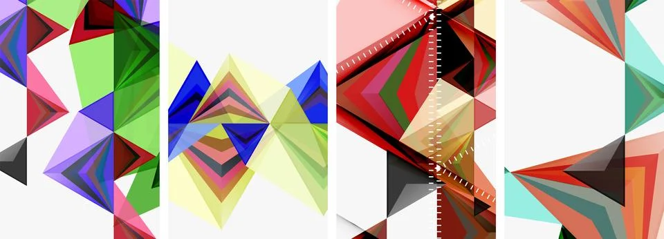 Minimalist triangular geometric clean concept posters for wallpaper, business Stock Illustration