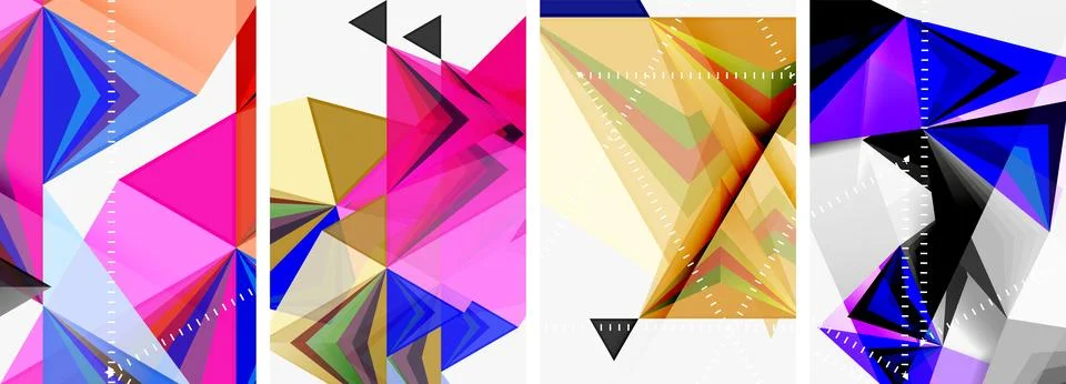 Minimalist triangular geometric clean concept posters for wallpaper, business Stock Illustration