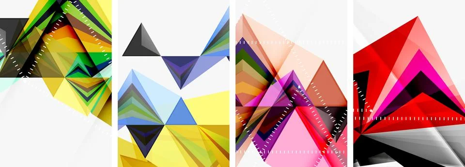 Minimalist triangular geometric clean concept posters for wallpaper, business Stock Illustration