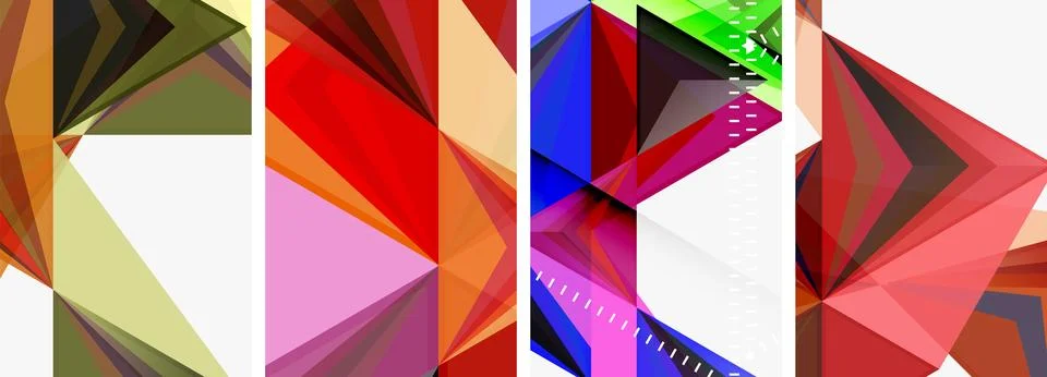 Minimalist triangular geometric clean concept posters for wallpaper, business Stock Illustration