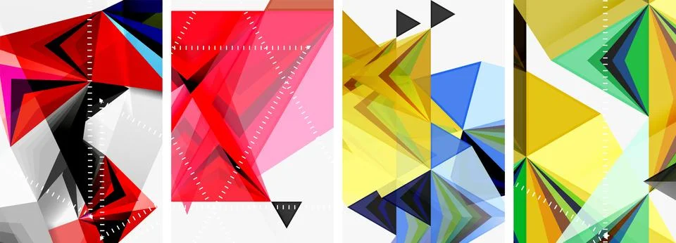 Minimalist triangular geometric clean concept posters for wallpaper, business Illustrazione stock