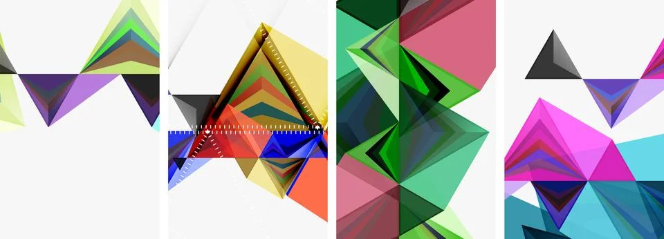 Minimalist triangular geometric clean concept posters for wallpaper, business 스톡 일러스트