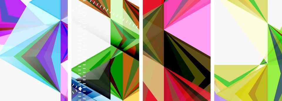 Minimalist triangular geometric clean concept posters for wallpaper, business Stock Illustration