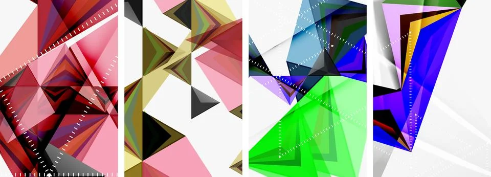 Minimalist triangular geometric clean concept posters for wallpaper, business Stock Illustration
