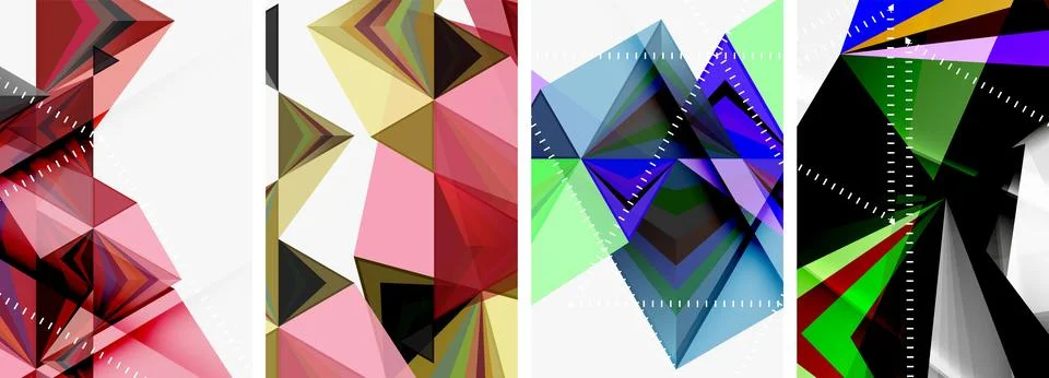 Minimalist triangular geometric clean concept posters for wallpaper, business Stock Illustration