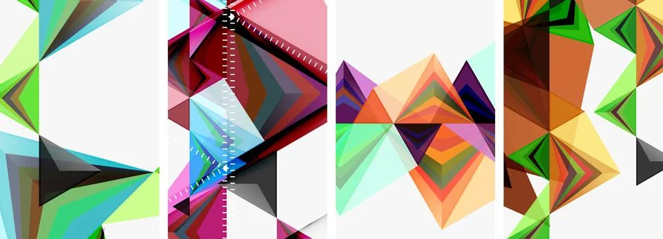 Minimalist triangular geometric clean concept posters for wallpaper, business Stock Illustration