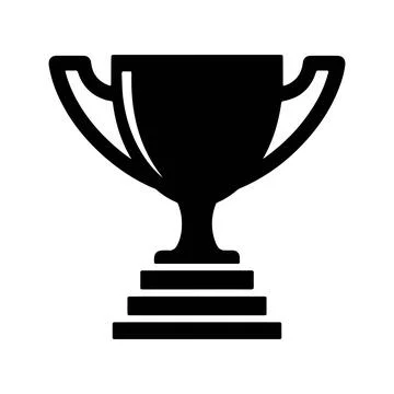 Minimalist Trophy Icon. Flat vector silhouette of victory, achievement Stock Illustration